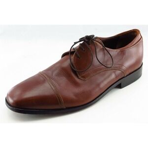 Tasso Elba Shoes‎ Sz 10.5 D Almond Toe Brown Derby Oxfords Leather Men